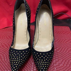 black and gold heels